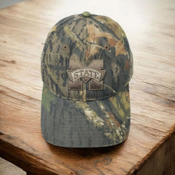 MS State Bulldogs Embroidered Patch Strapback Cap Camo Trucker NCAA Baseball Hat - Picture 1 of 15